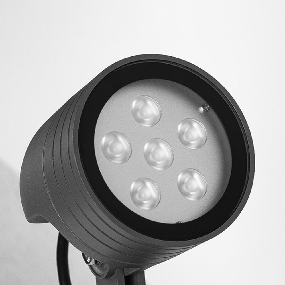 Ray Lampe Extérieure au Sol Cylindre Simple, Métal/Verre, Noir, Cour - Neutralighting