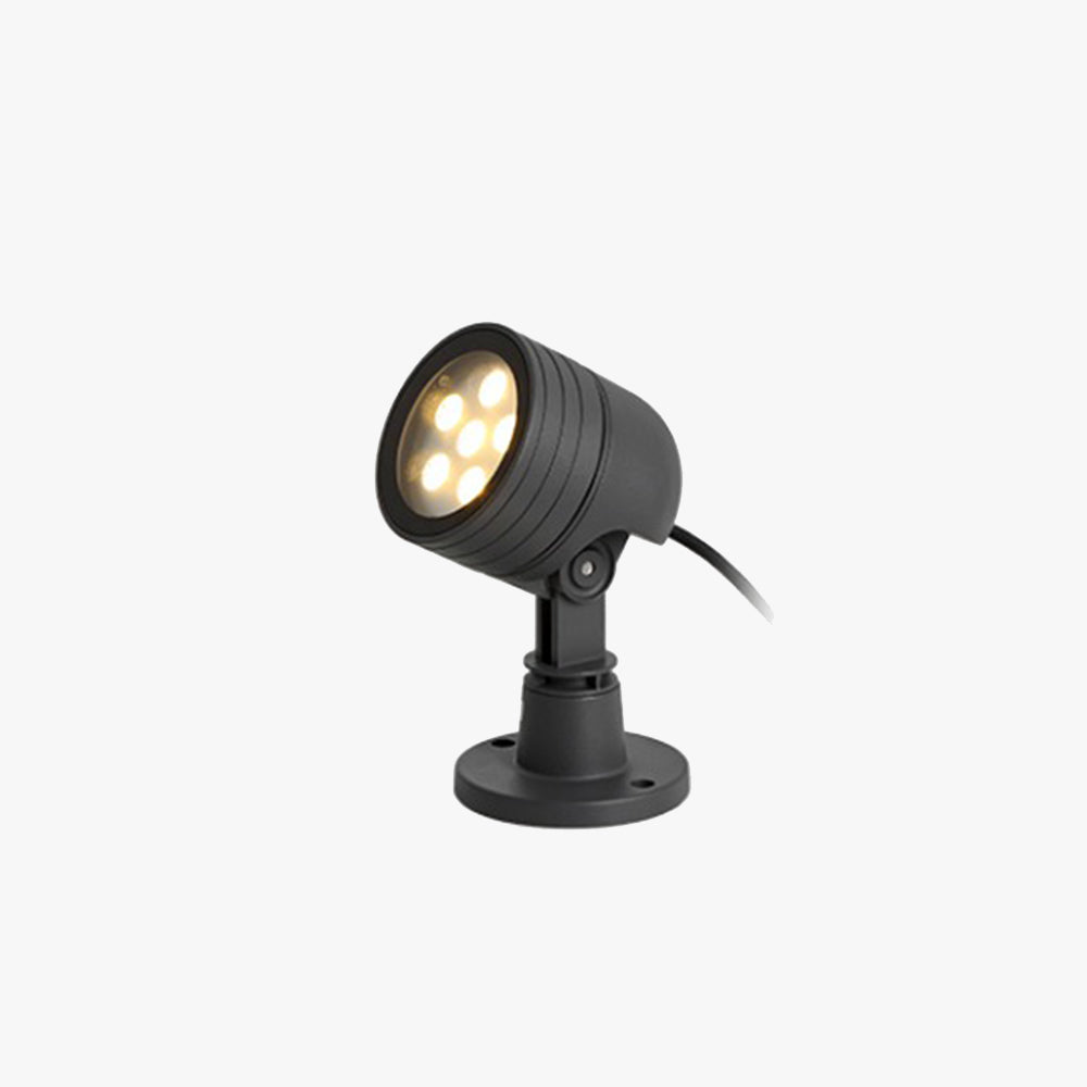 Ray Lampe Extérieure au Sol Cylindre Simple, Métal/Verre, Noir, Cour - Neutralighting