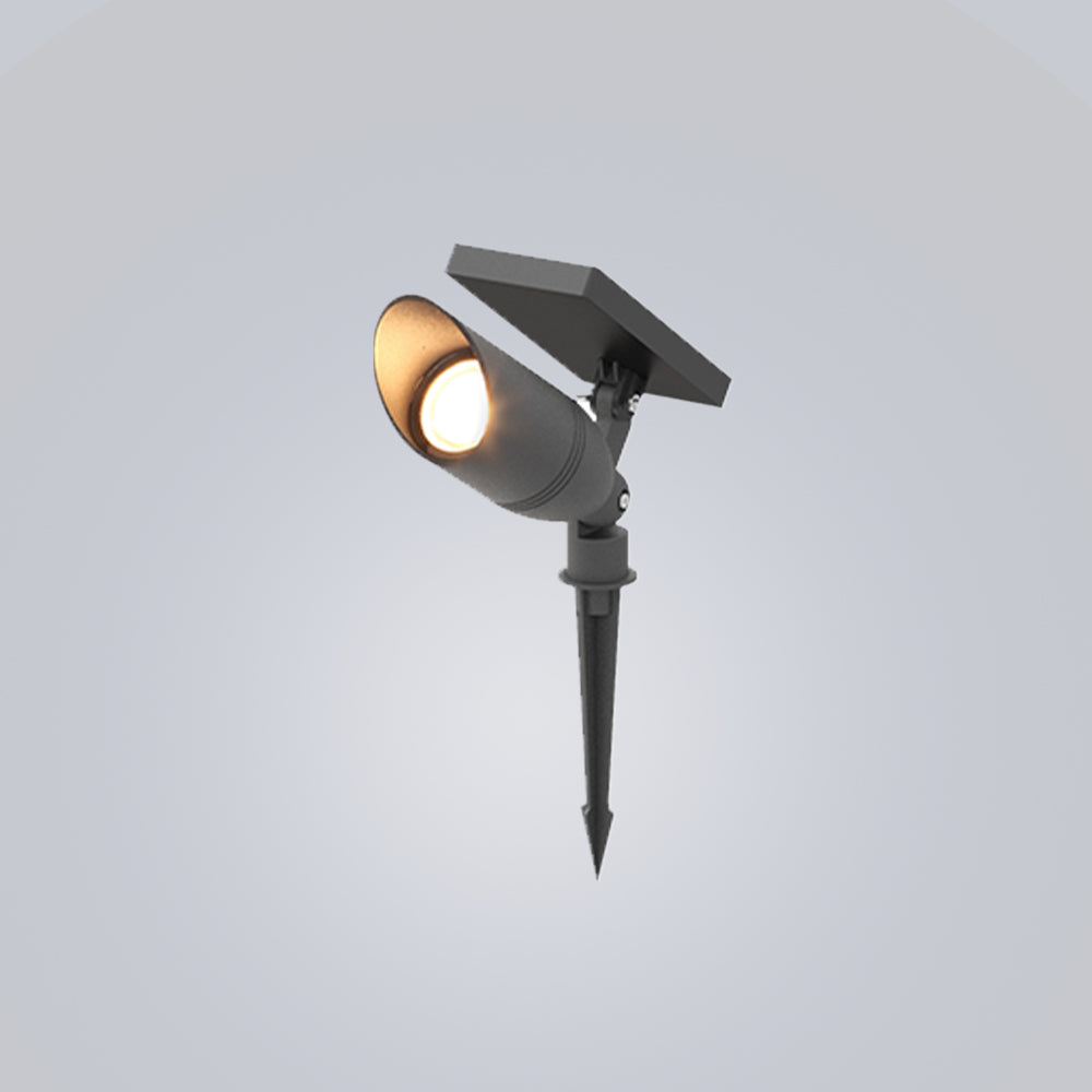 Ray Lampe Extérieure au Sol Cylindre Simple, Métal/Verre, Noir, Cour - Neutralighting