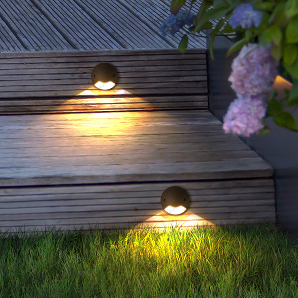 Ray Éclairage Escalier Extérieur Cylindre Moderne, Métal/Verre, Noir, Jardin - Neutralighting