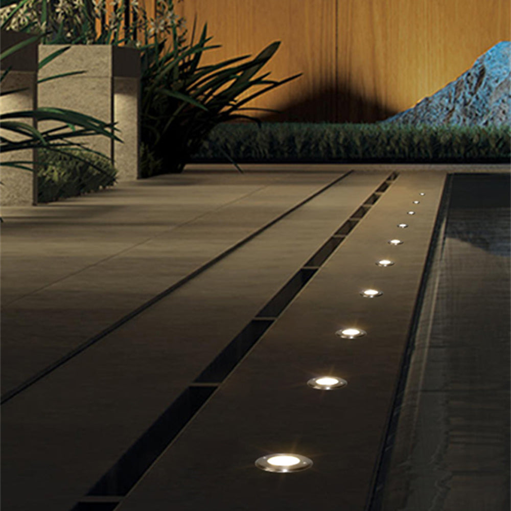 Ray Éclairage Escalier Extérieur Cylindre Moderne, Métal/Verre, Noir, Jardin