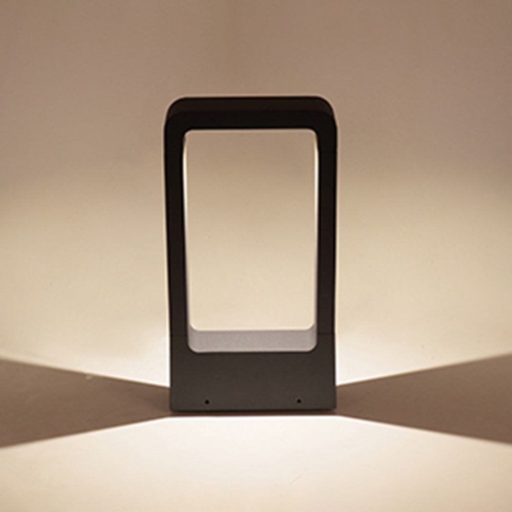 Ray Borne Extérieure Rectangulaire Minimalisme, Métal/Acrylique, Noir, Jardin - Neutralighting