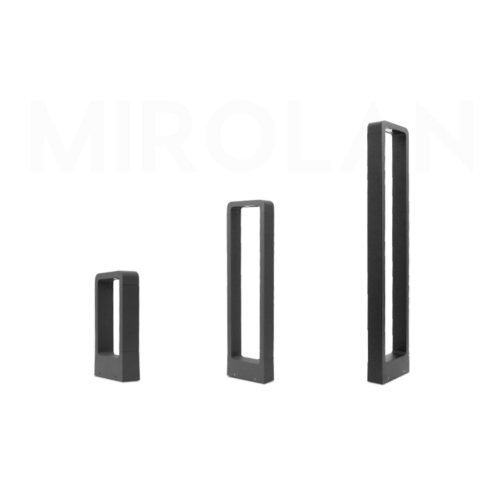 Ray Borne Extérieure Rectangulaire Minimalisme, Métal/Acrylique, Noir, Jardin - Neutralighting