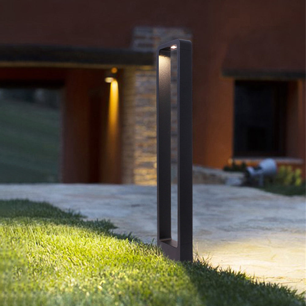Ray Borne Extérieure Rectangulaire Minimalisme, Métal/Acrylique, Noir, Jardin - Neutralighting
