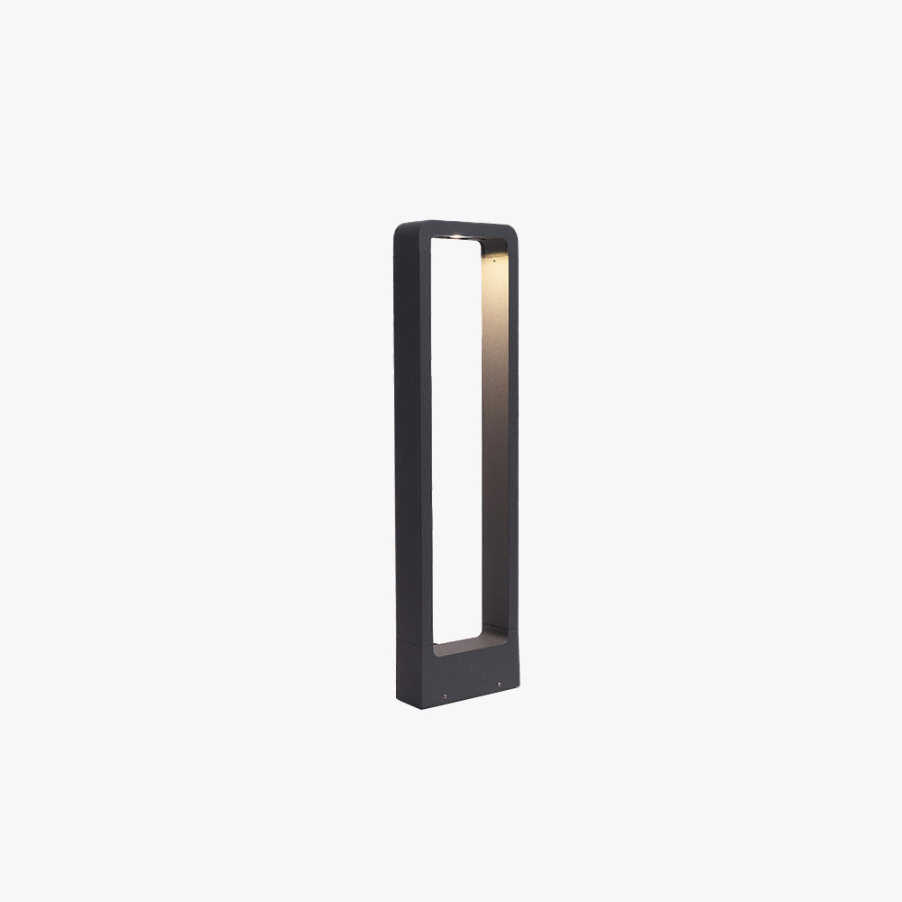 Ray Borne Extérieure Rectangulaire Minimalisme, Métal/Acrylique, Noir, Jardin