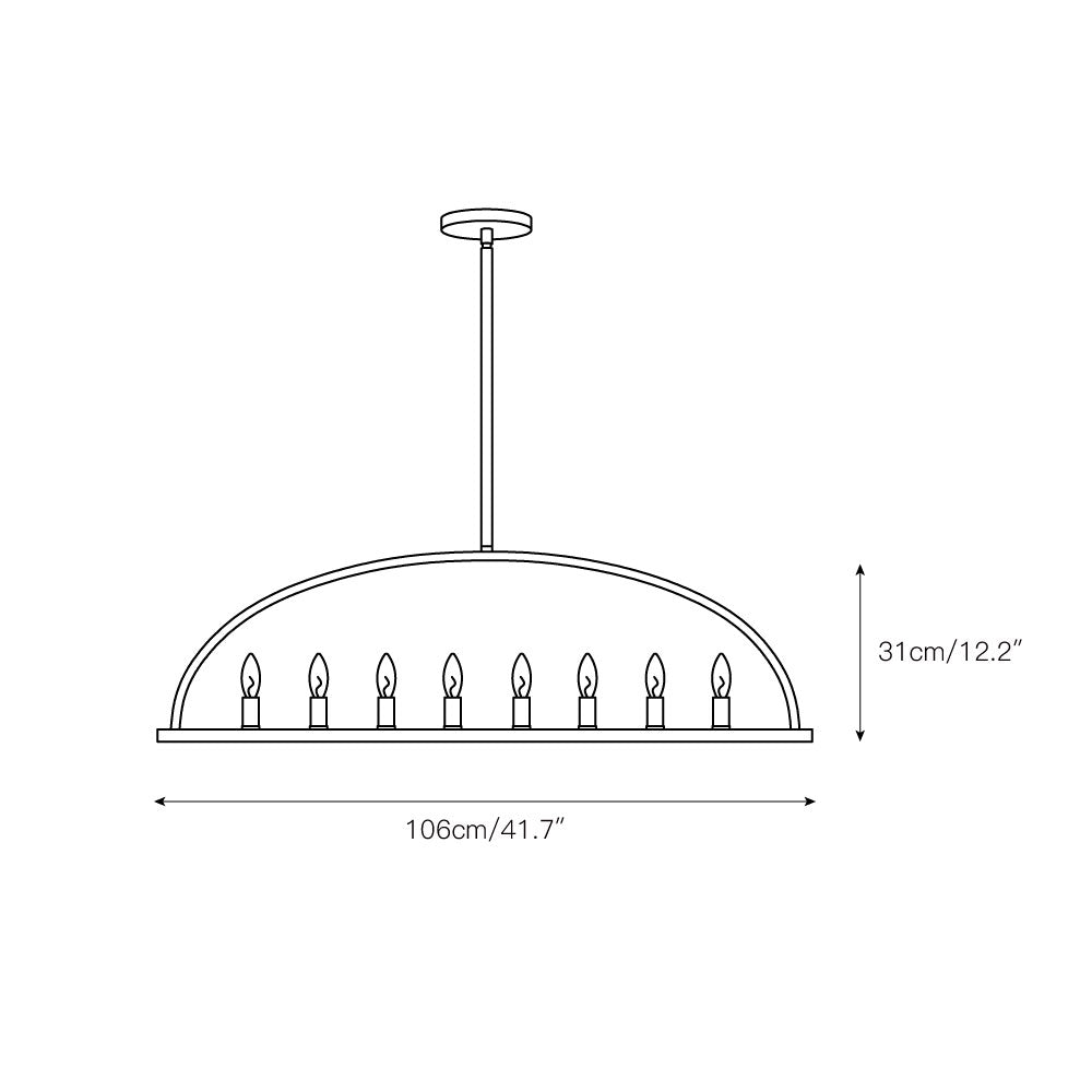 Abbott Linear Minimalist Metal Chandelier - Lamp Copper