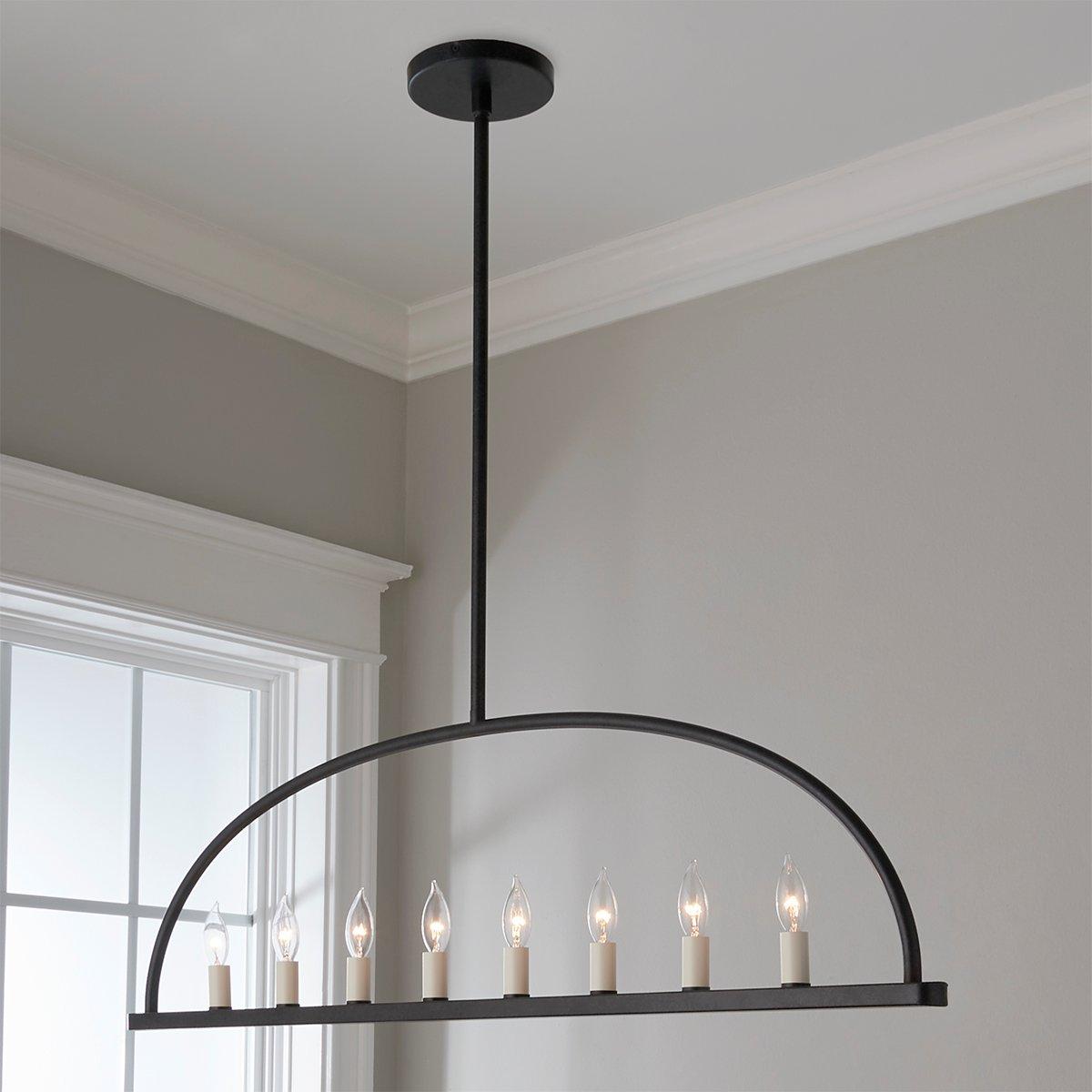 Abbott Linear Minimalist Metal Chandelier - Lamp Copper