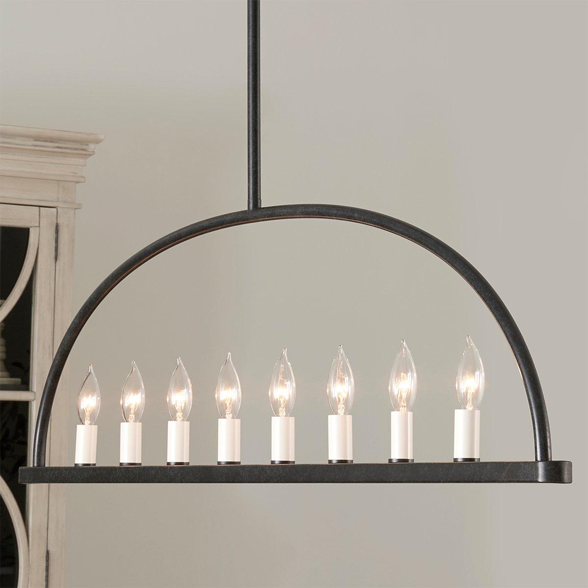 Abbott Linear Minimalist Metal Chandelier - Lamp Copper