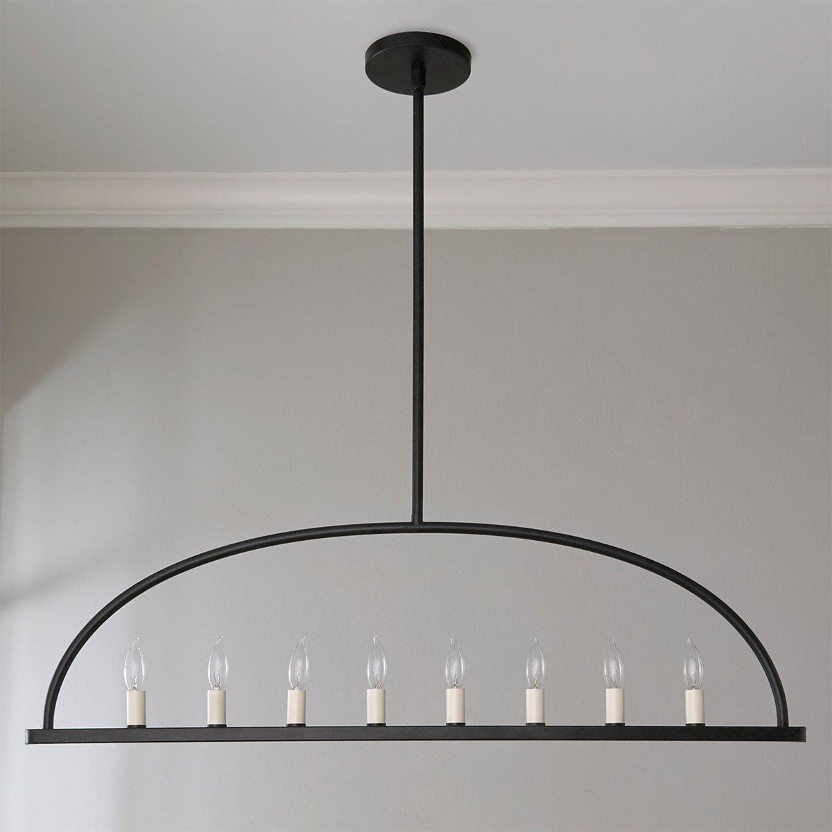 Abbott Linear Minimalist Metal Chandelier - Lamp Copper