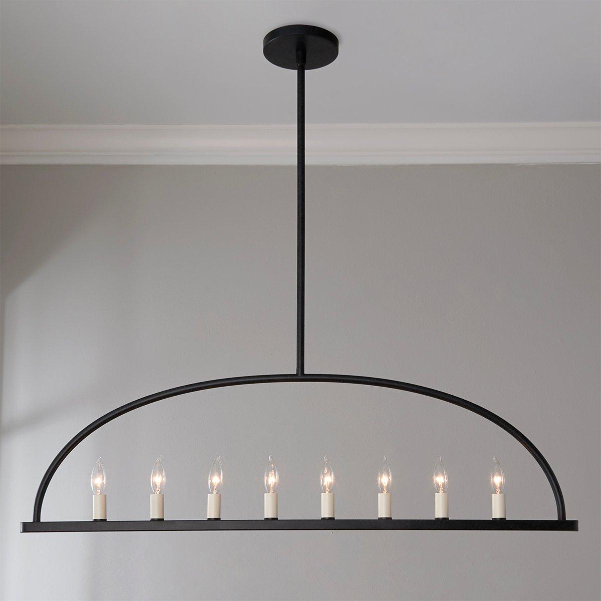 Abbott Linear Minimalist Metal Chandelier - Lamp Copper