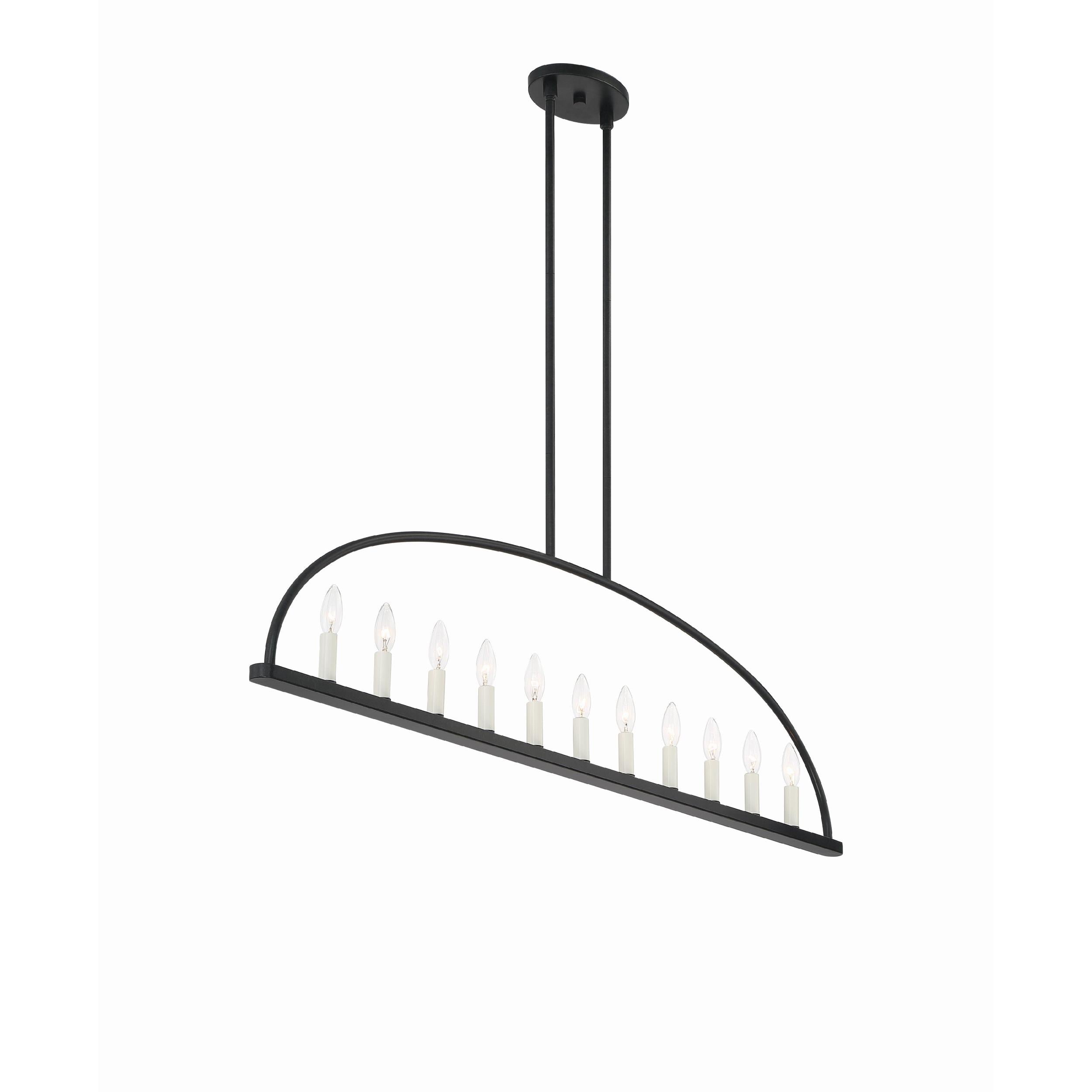 Abbott Linear Minimalist Metal Chandelier - Lamp Copper