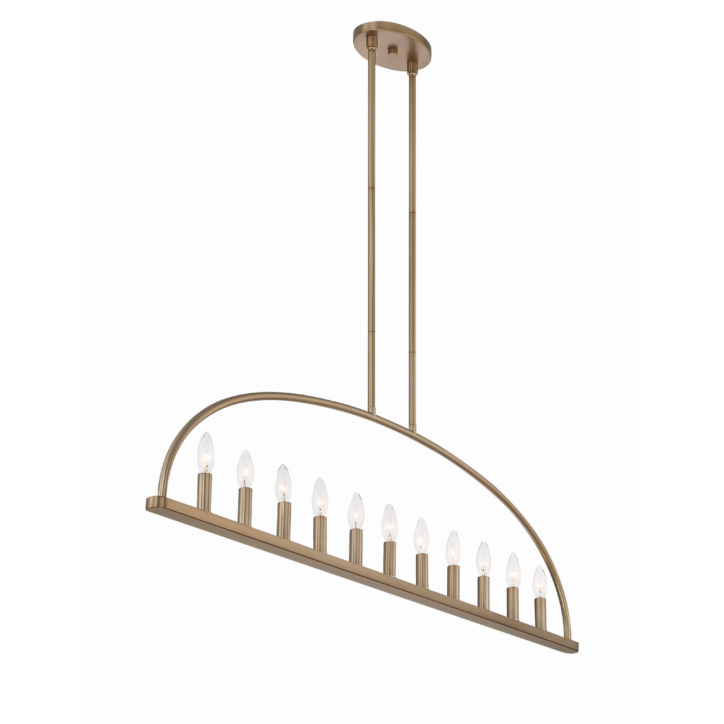 Abbott Linear Minimalist Metal Chandelier - Lamp Copper