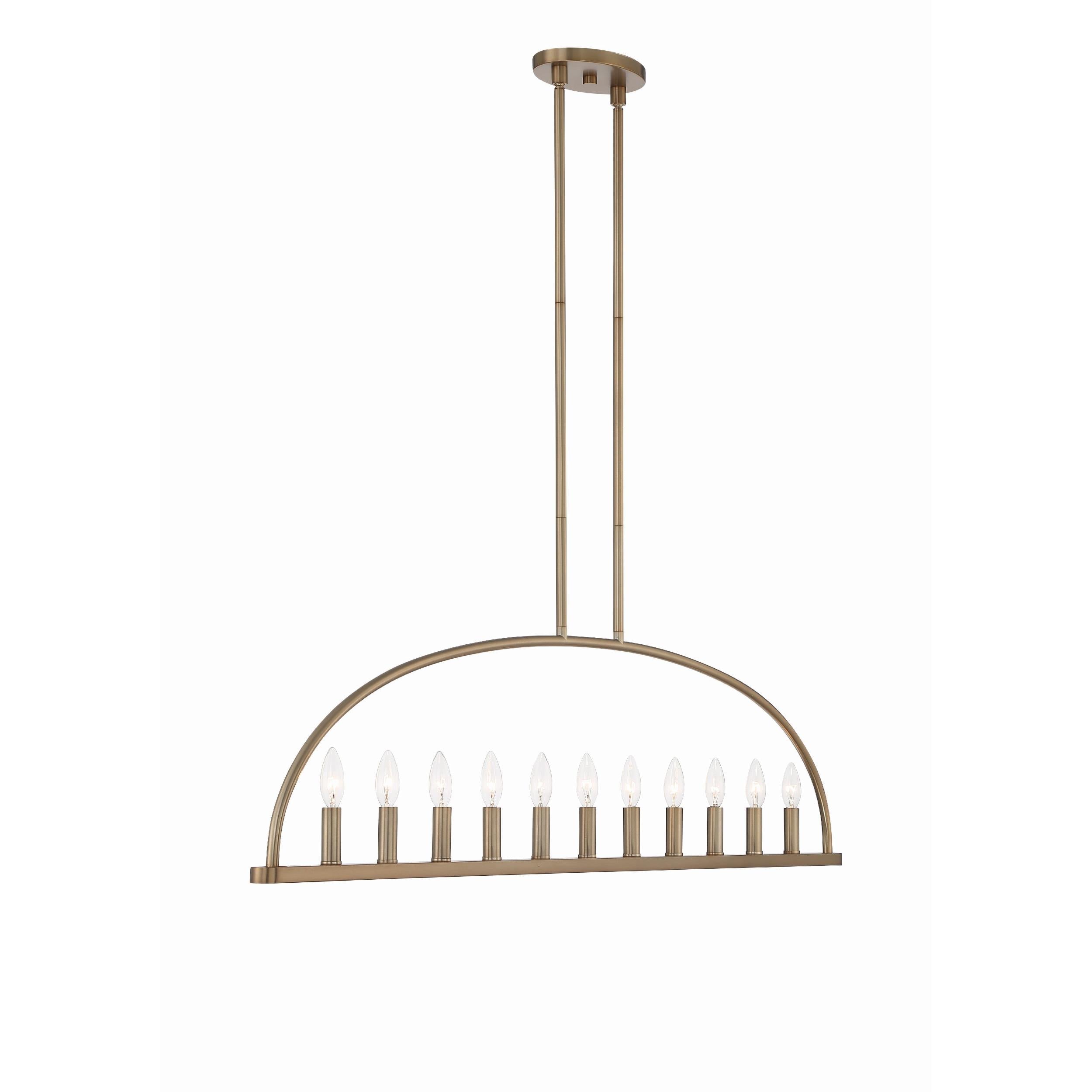 Abbott Linear Minimalist Metal Chandelier - Lamp Copper