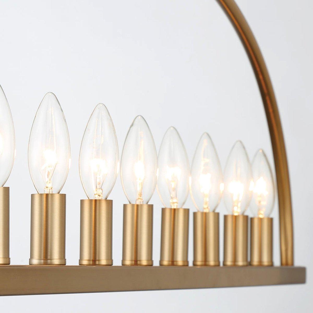 Abbott Linear Minimalist Metal Chandelier - Lamp Copper