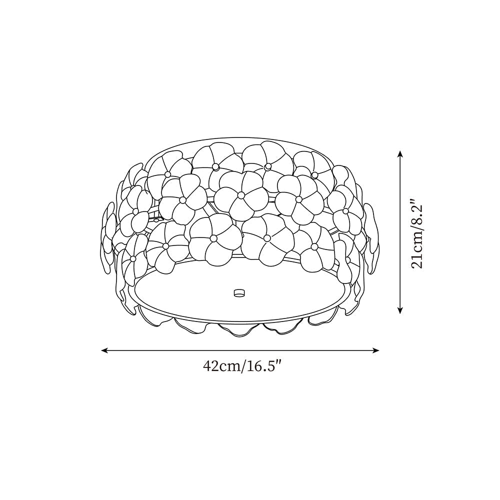Abella Plafonnier Céramique Floraison Anneau Romantique - Neutralighting