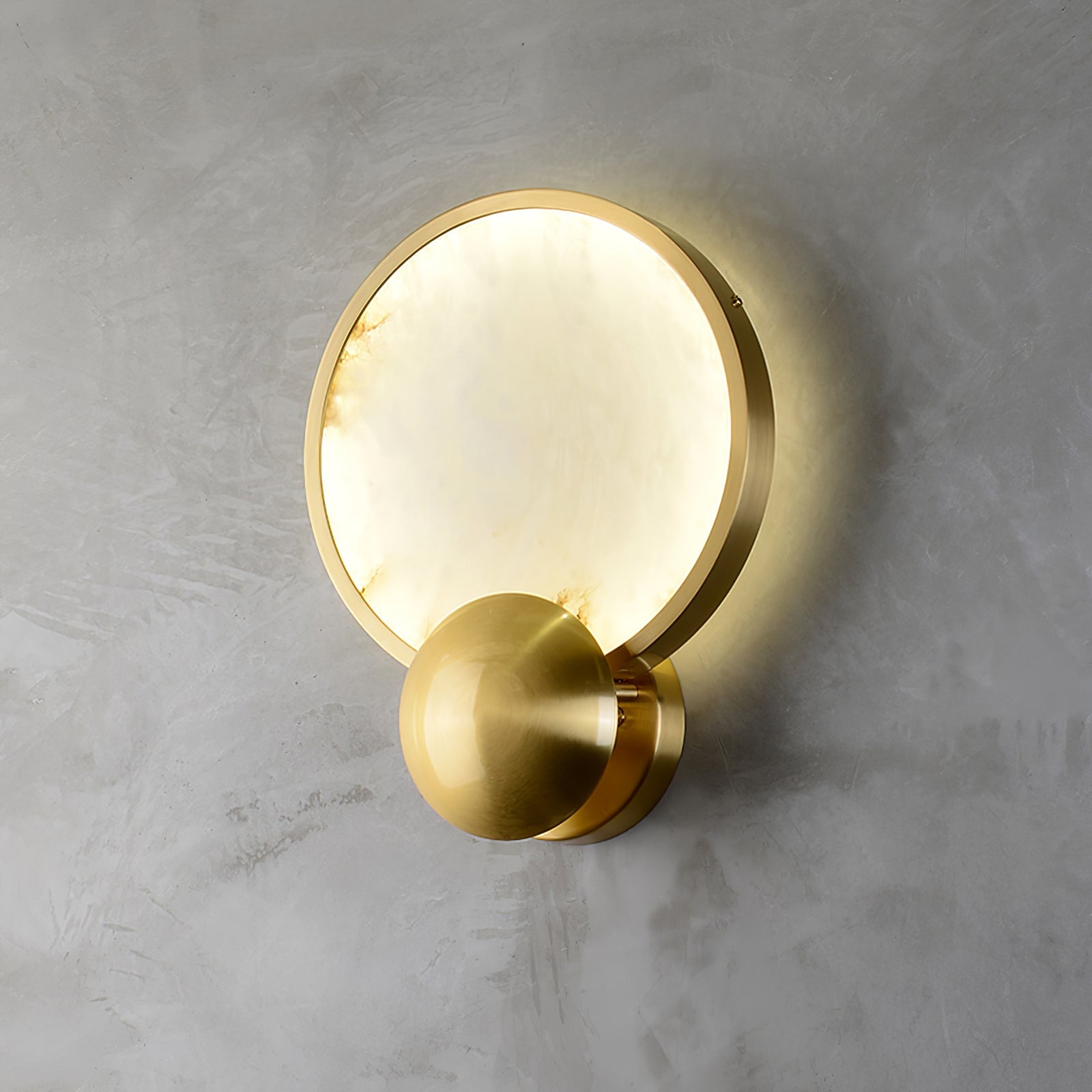 Sol Applique Murale en Albâtre et Laiton - Neutralighting