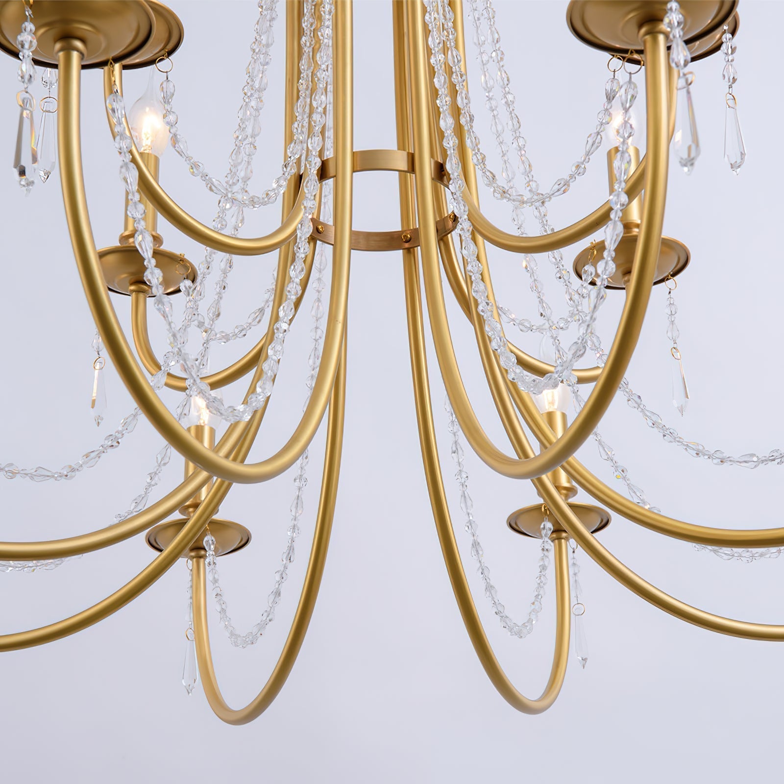 Acroma Modern Traditional Crystal Chandelier - Lamp Copper