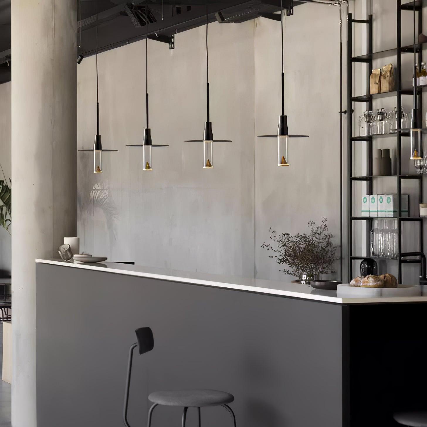 Solara Lampe suspendue en acrylique avec plaque de chapeau chromée moderne - Neutralighting