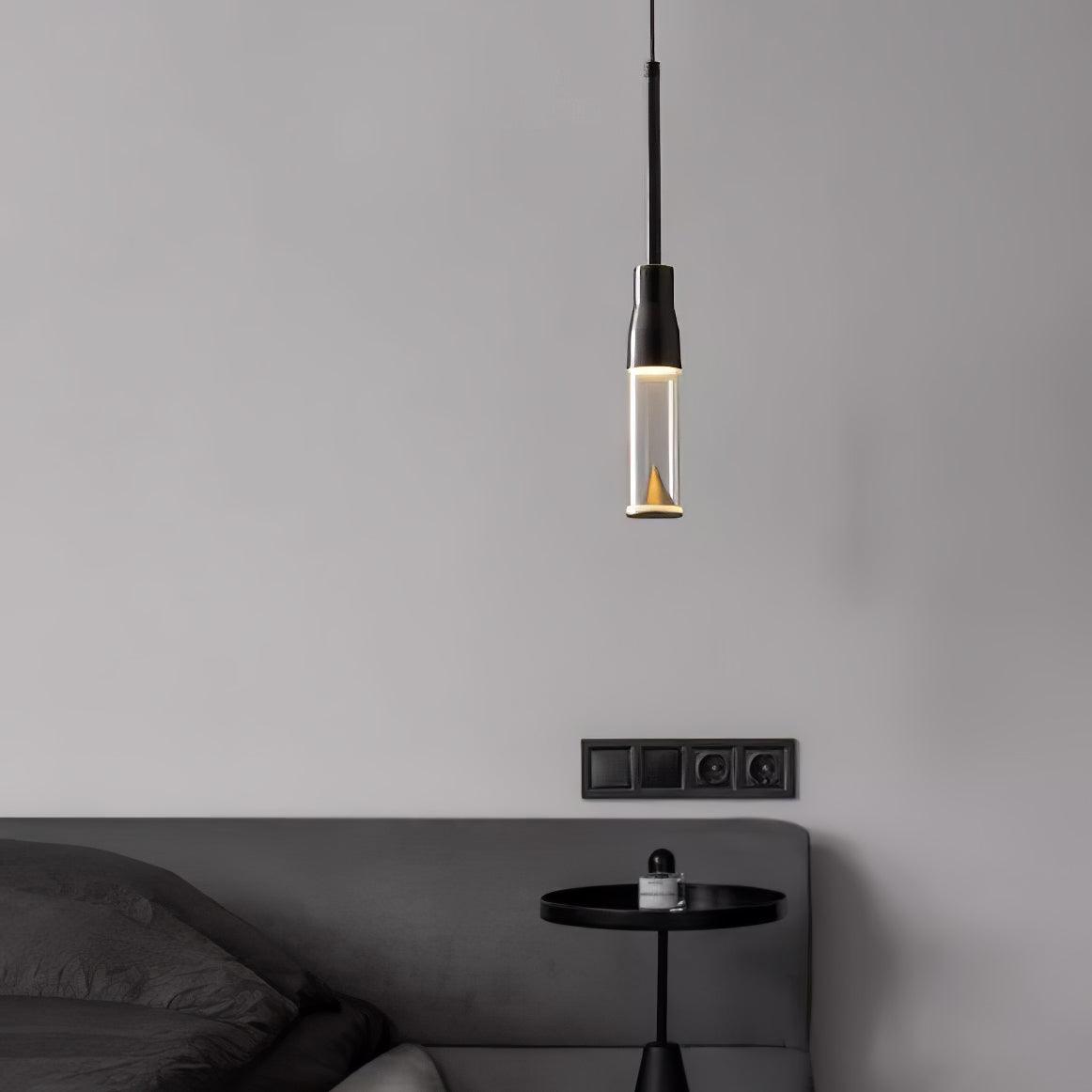 Solara Lampe suspendue en acrylique avec plaque de chapeau chromée moderne - Neutralighting