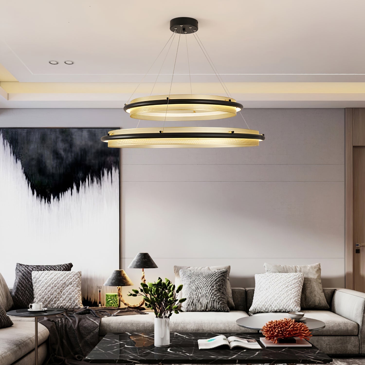 Acrylic LED Round Chandelier - Blowlighting