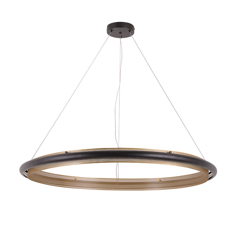 Erveliel Chandelier Rond Métal Minimaliste Moderne