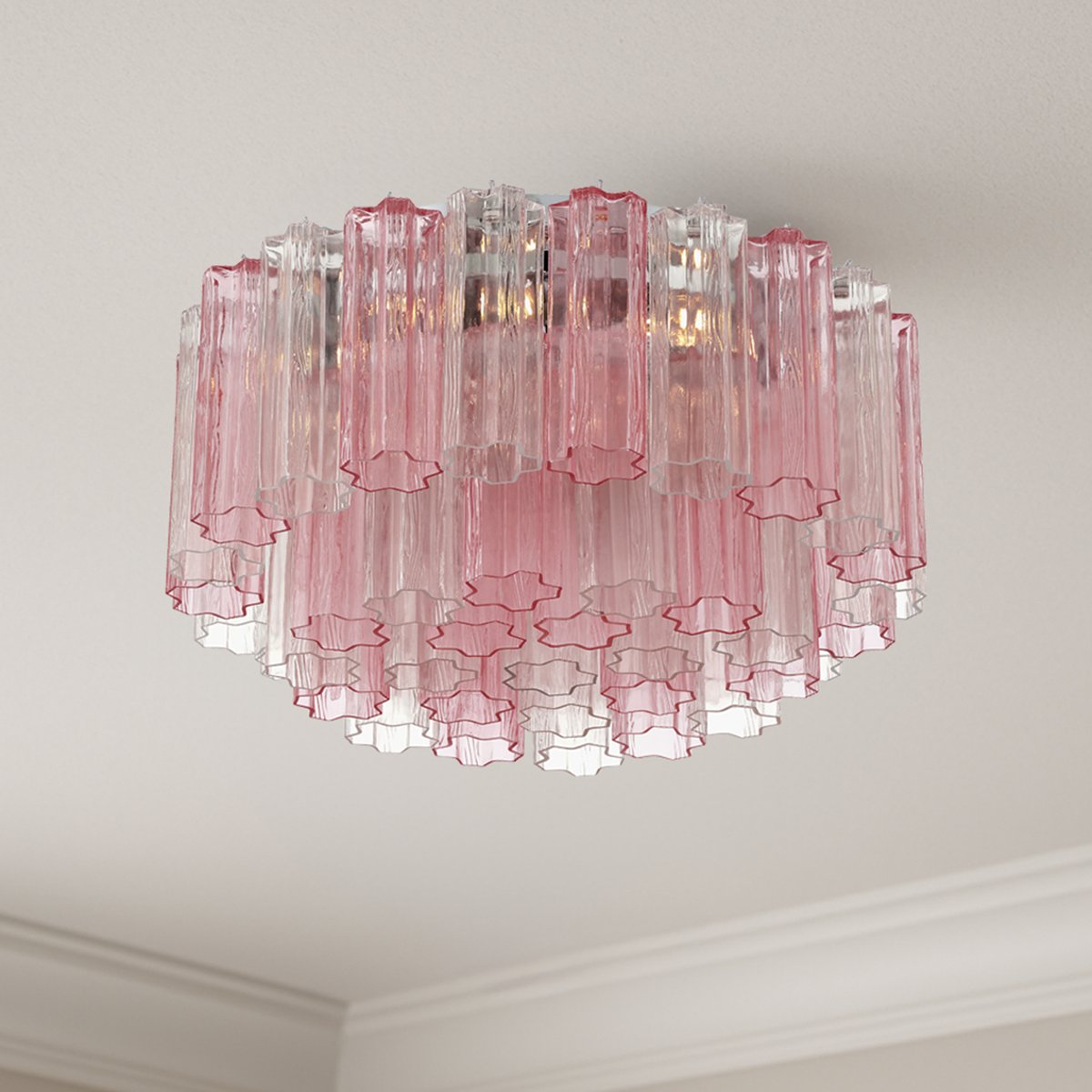 Aurora Ceiling Lamp Glass Tube Layered Amber - Letslighting