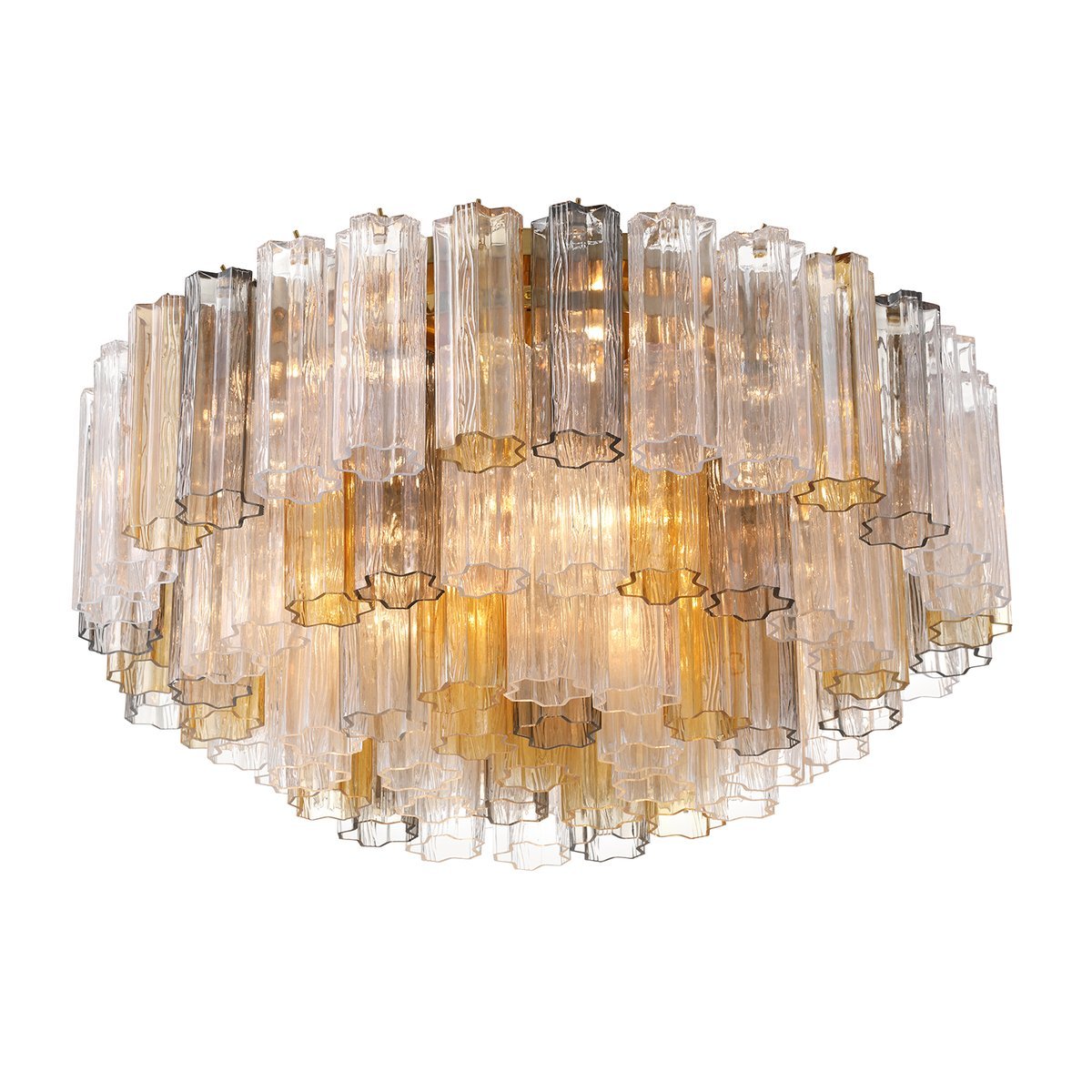 Aurora Ceiling Lamp Glass Tube Layered Amber - Letslighting