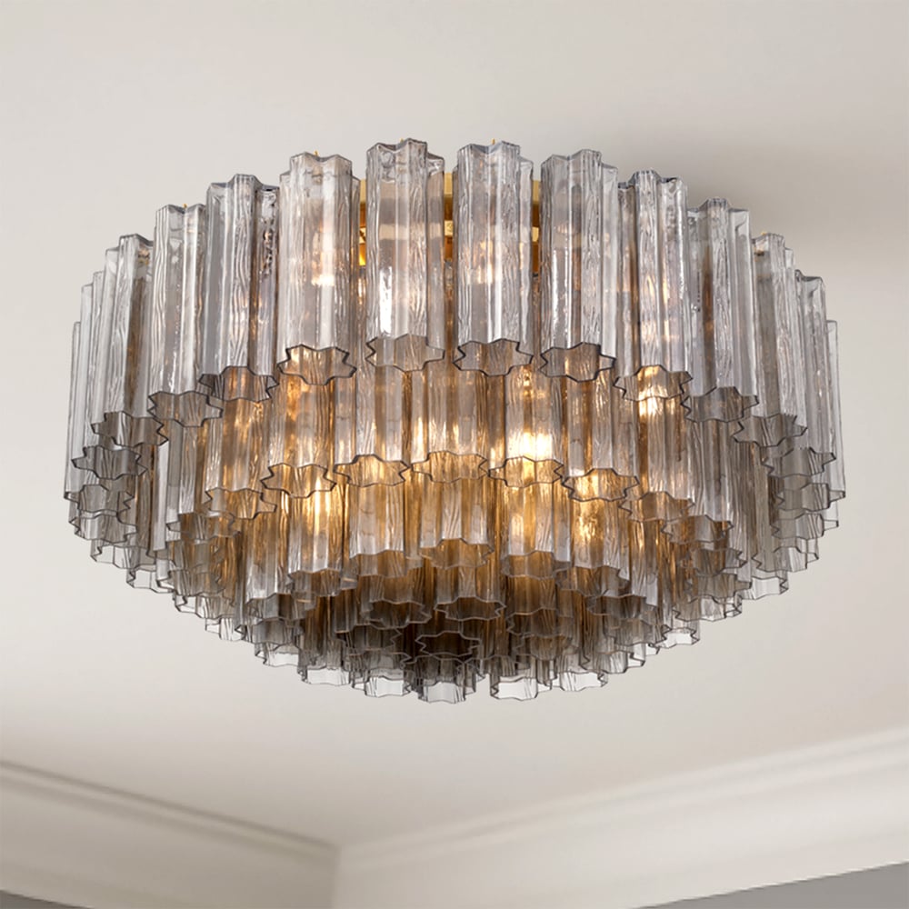 Aurora Ceiling Lamp Glass Tube Layered Amber - Letslighting