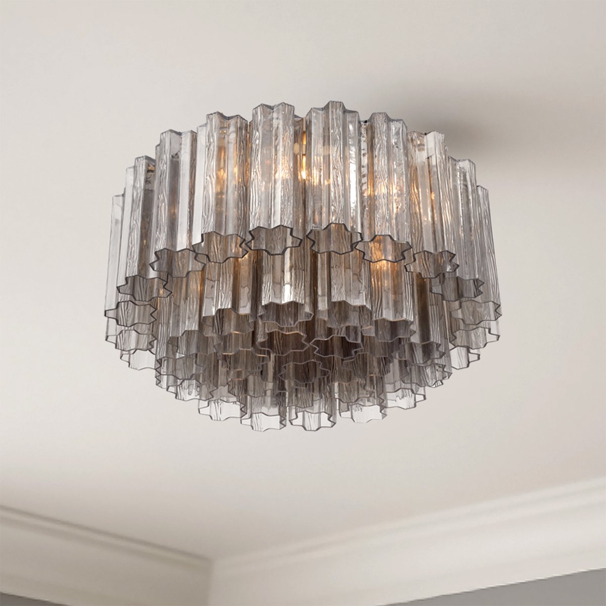 Aurora Ceiling Lamp Glass Tube Layered Amber - Letslighting