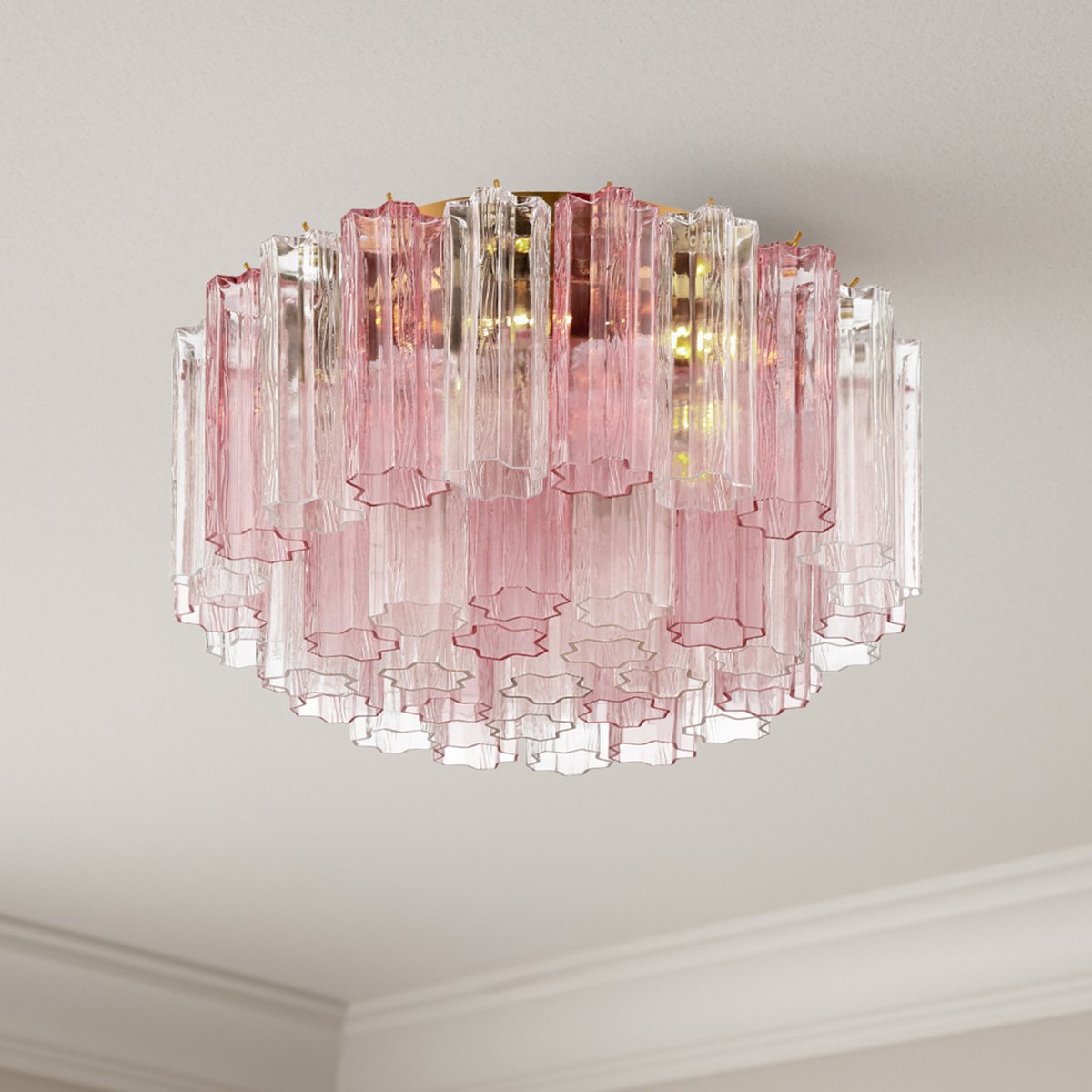 Aurora Ceiling Lamp Glass Tube Layered Amber - Letslighting