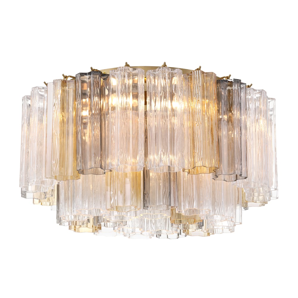 Aurora Ceiling Lamp Glass Tube Layered Amber - Letslighting