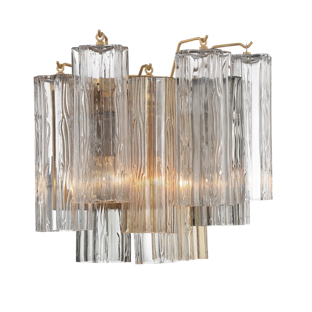 Aurora Wall Light Tronchi Glass Tube Tiered Amber Modern - Letslighting