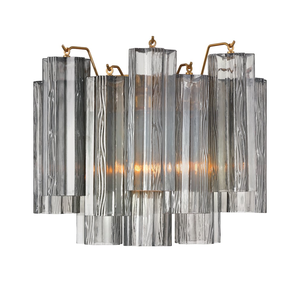 Aurora Wall Light Tronchi Glass Tube Tiered Amber Modern - Letslighting