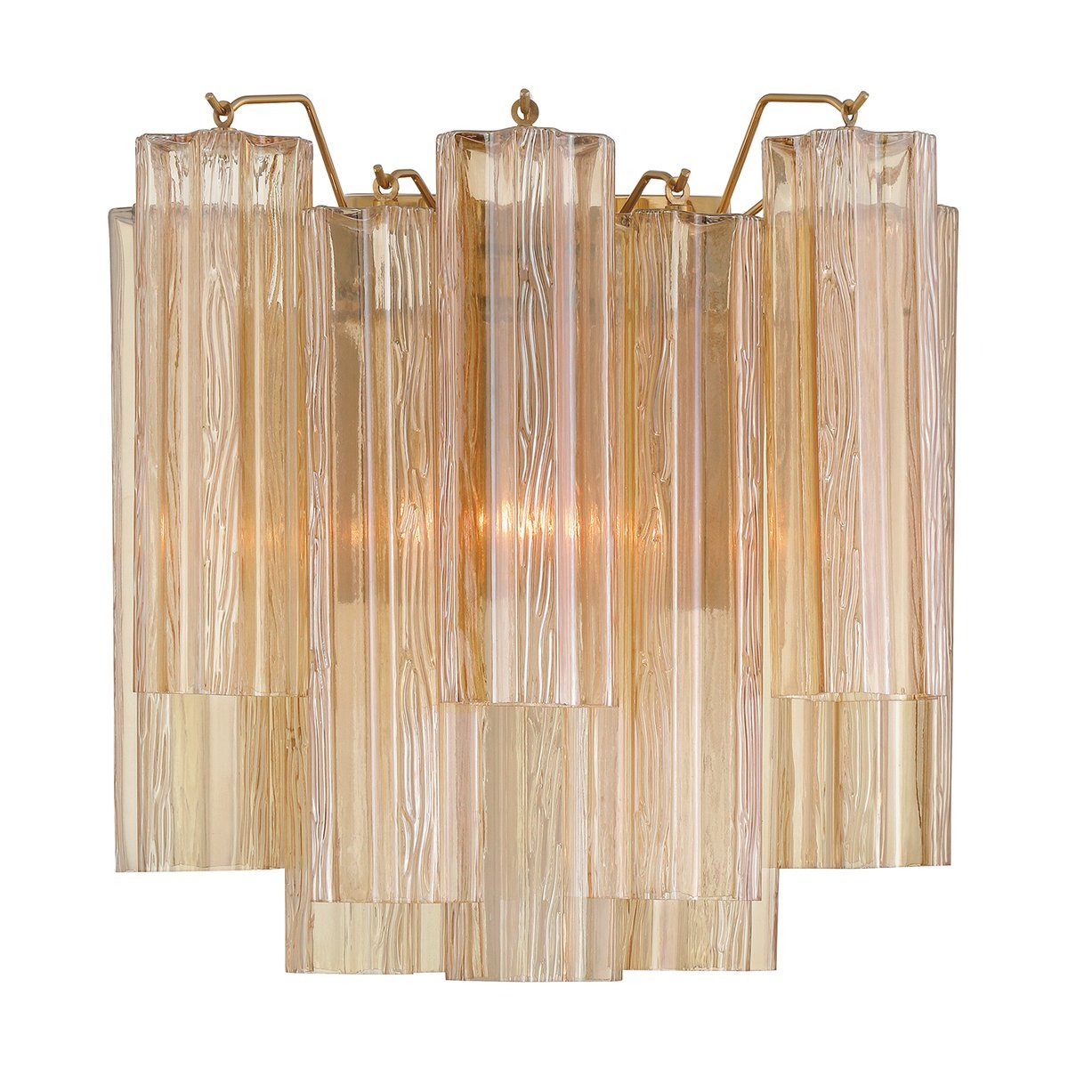 Aurora Wall Light Tronchi Glass Tube Tiered Amber Modern - Letslighting