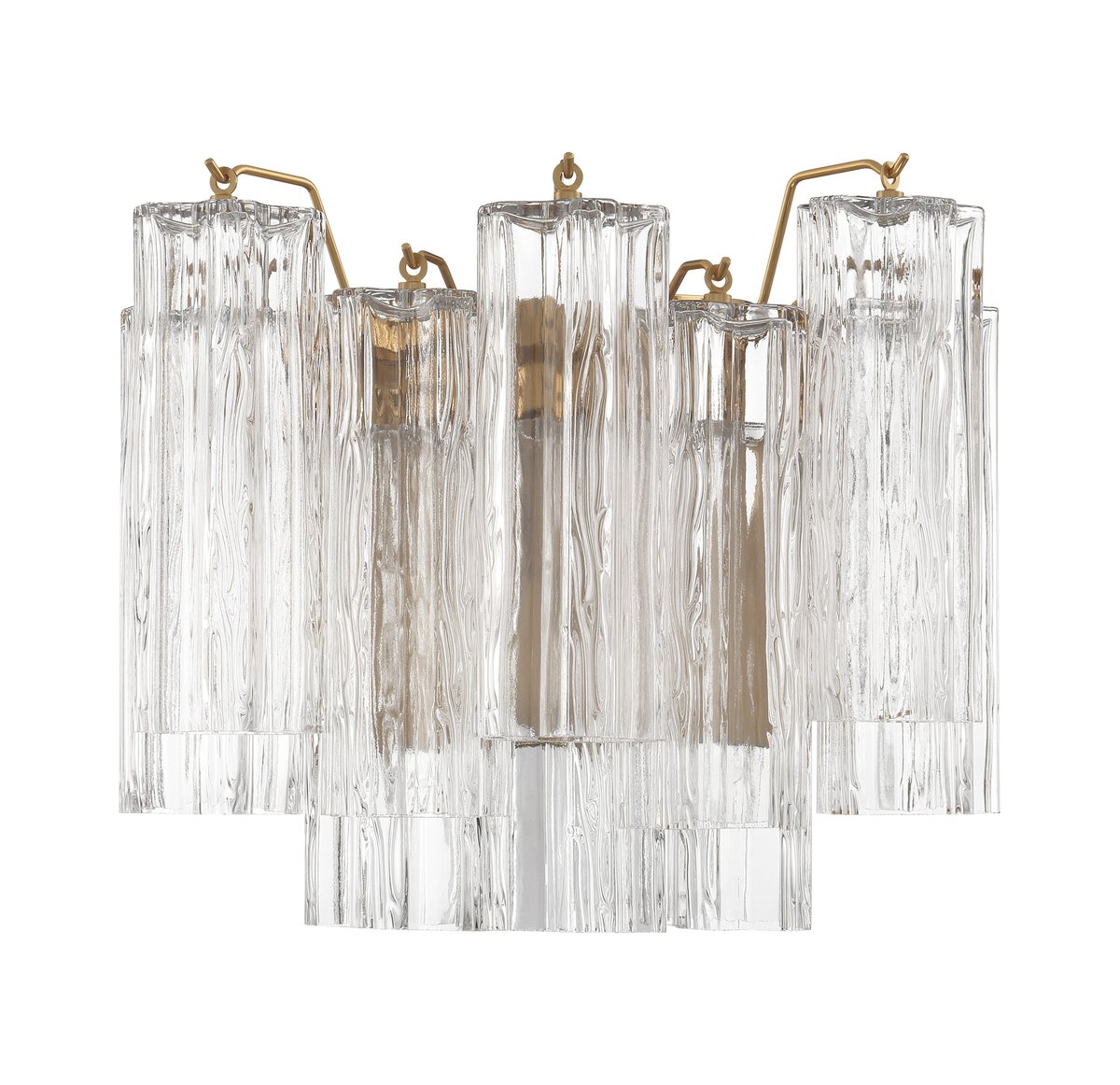 Aurora Wall Light Tronchi Glass Tube Tiered Amber Modern - Letslighting