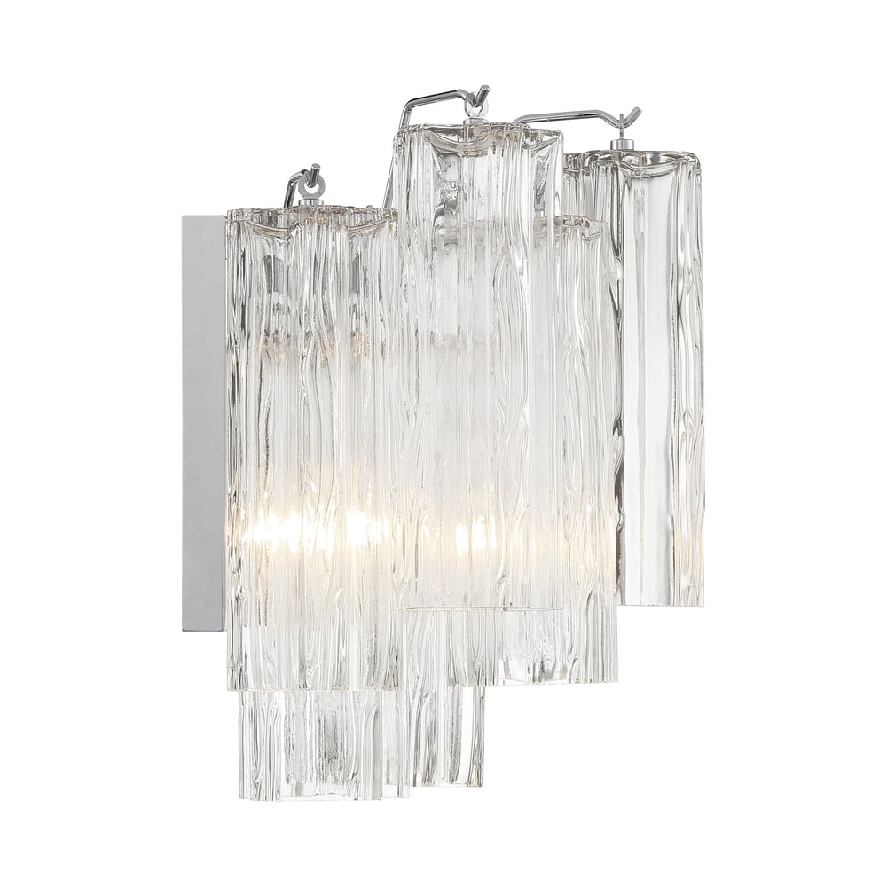 Aurora Wall Light Tronchi Glass Tube Tiered Amber Modern - Letslighting