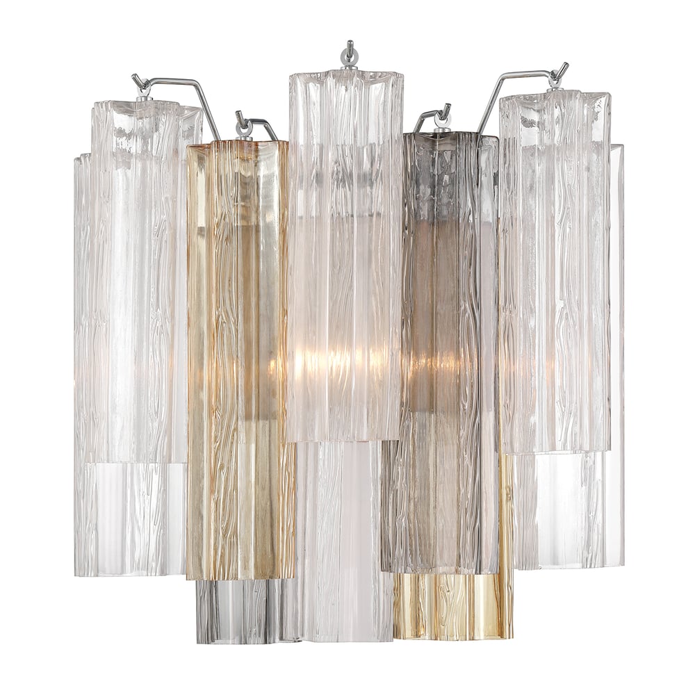 Aurora Wall Light Tronchi Glass Tube Tiered Amber Modern - Letslighting