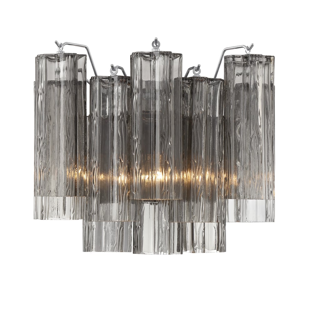 Aurora Wall Light Tronchi Glass Tube Tiered Amber Modern - Letslighting