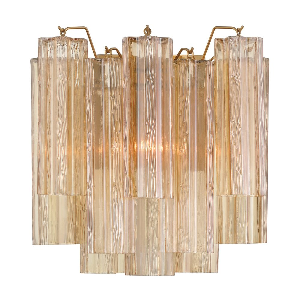 Aurora Wall Light Tronchi Glass Tube Tiered Amber Modern - Letslighting