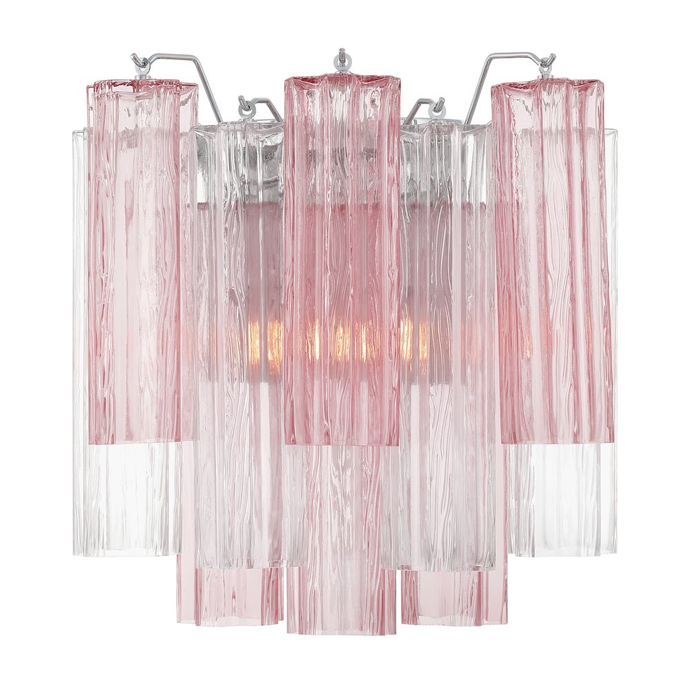 Aurora Wall Light Tronchi Glass Tube Tiered Amber Modern - Letslighting