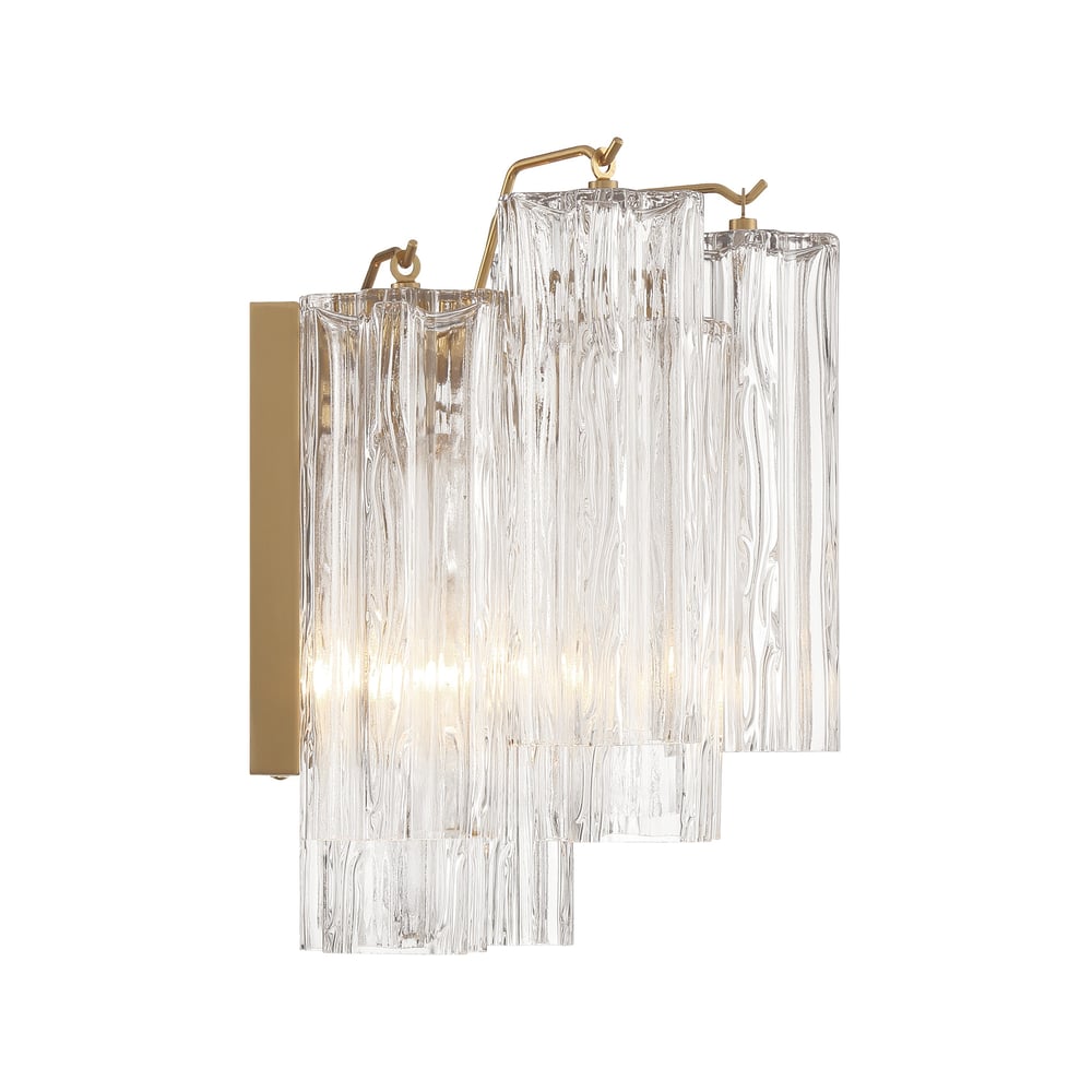 Aurora Wall Light Tronchi Glass Tube Tiered Amber Modern - Letslighting
