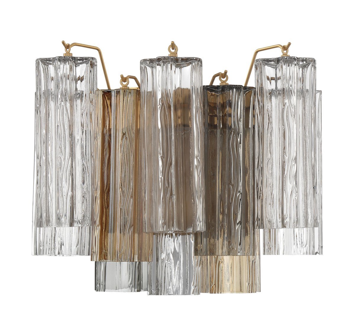Aurora Wall Light Tronchi Glass Tube Tiered Amber Modern - Letslighting