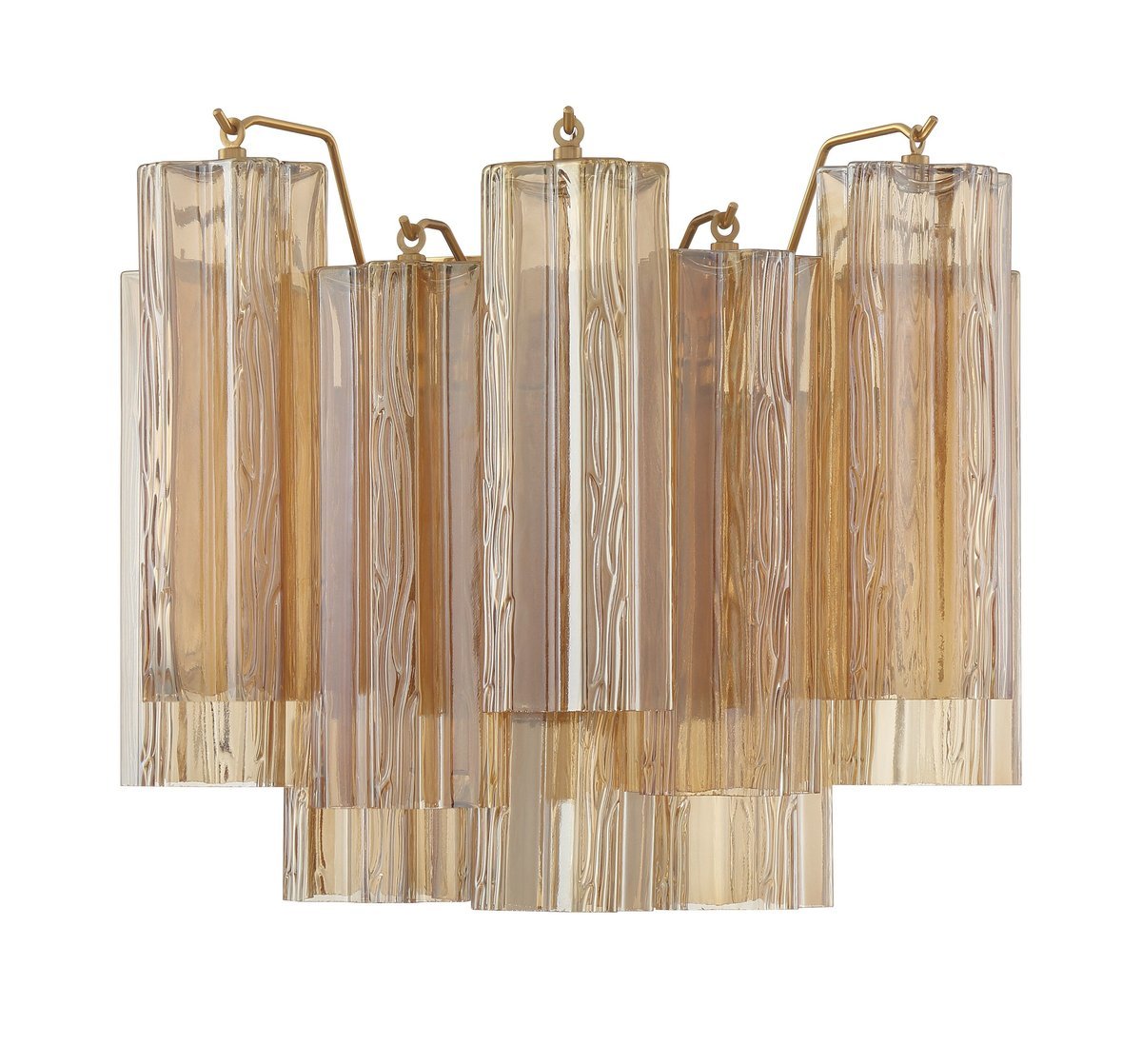 Aurora Wall Light Tronchi Glass Tube Tiered Amber Modern - Letslighting