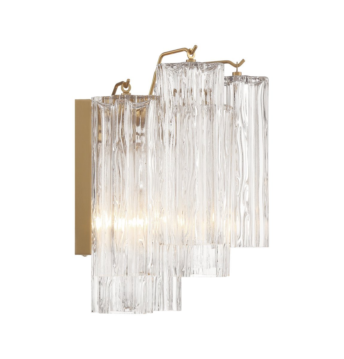 Aurora Wall Light Tronchi Glass Tube Tiered Amber Modern - Letslighting