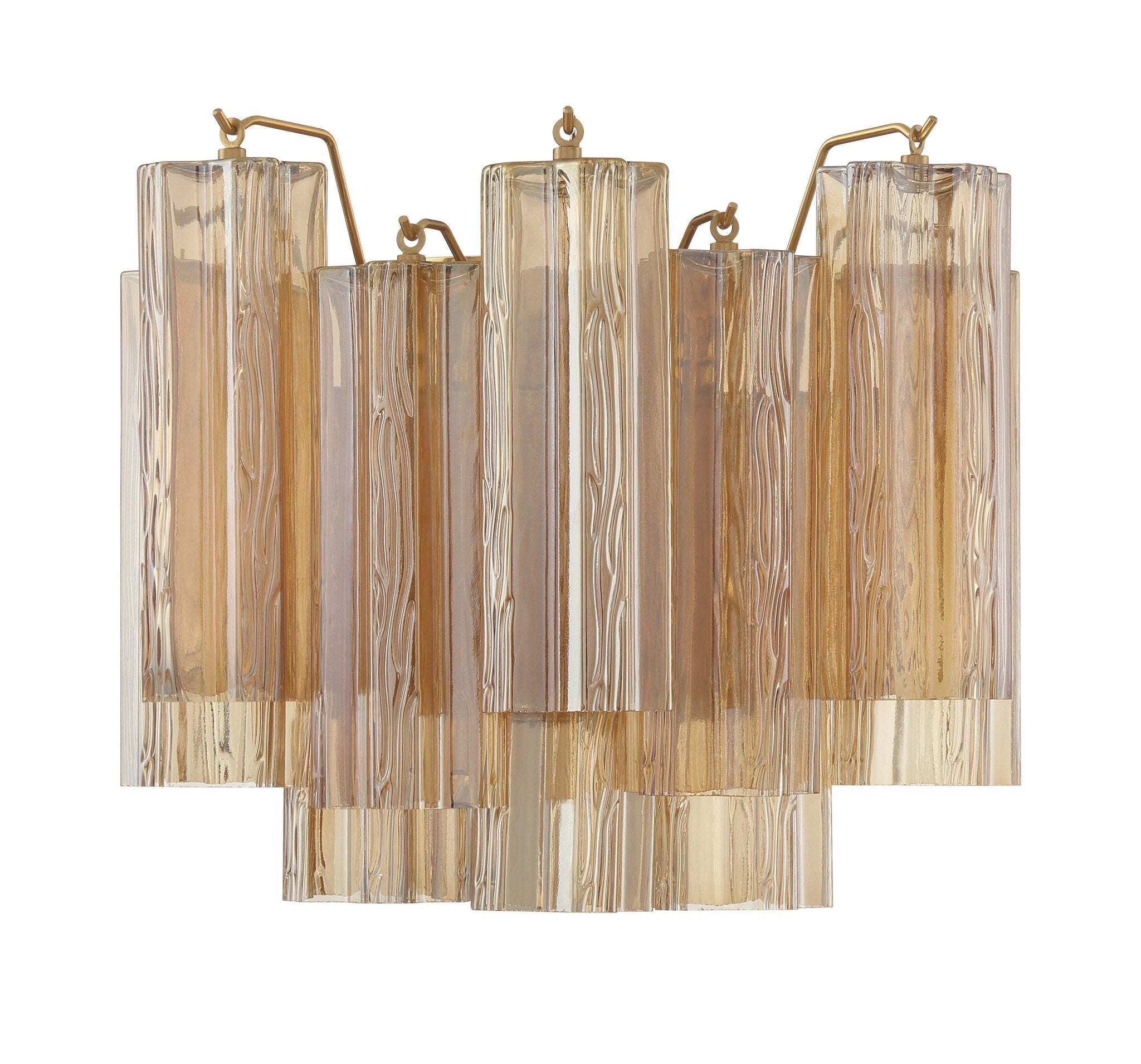 Aurora Wall Light Tronchi Glass Tube Tiered Amber Modern - Letslighting