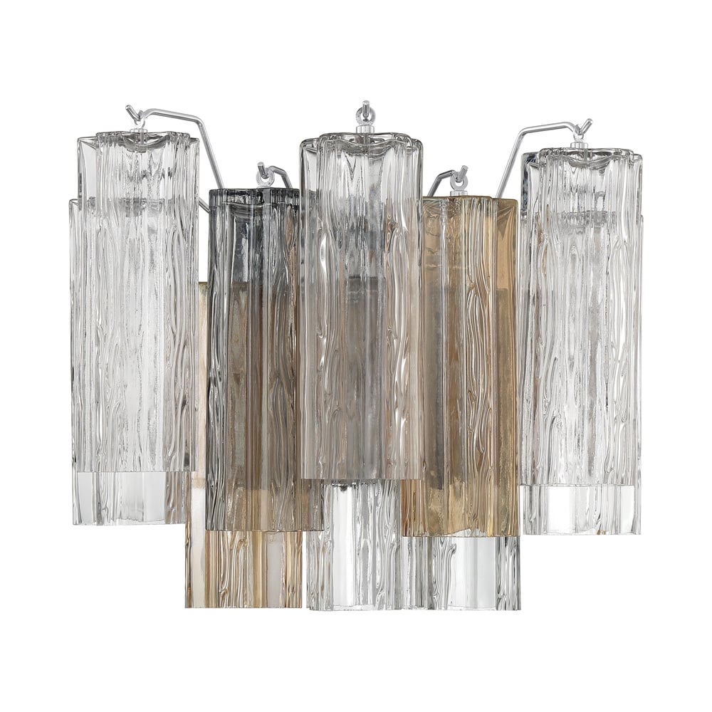 Aurora Wall Light Tronchi Glass Tube Tiered Amber Modern - Letslighting