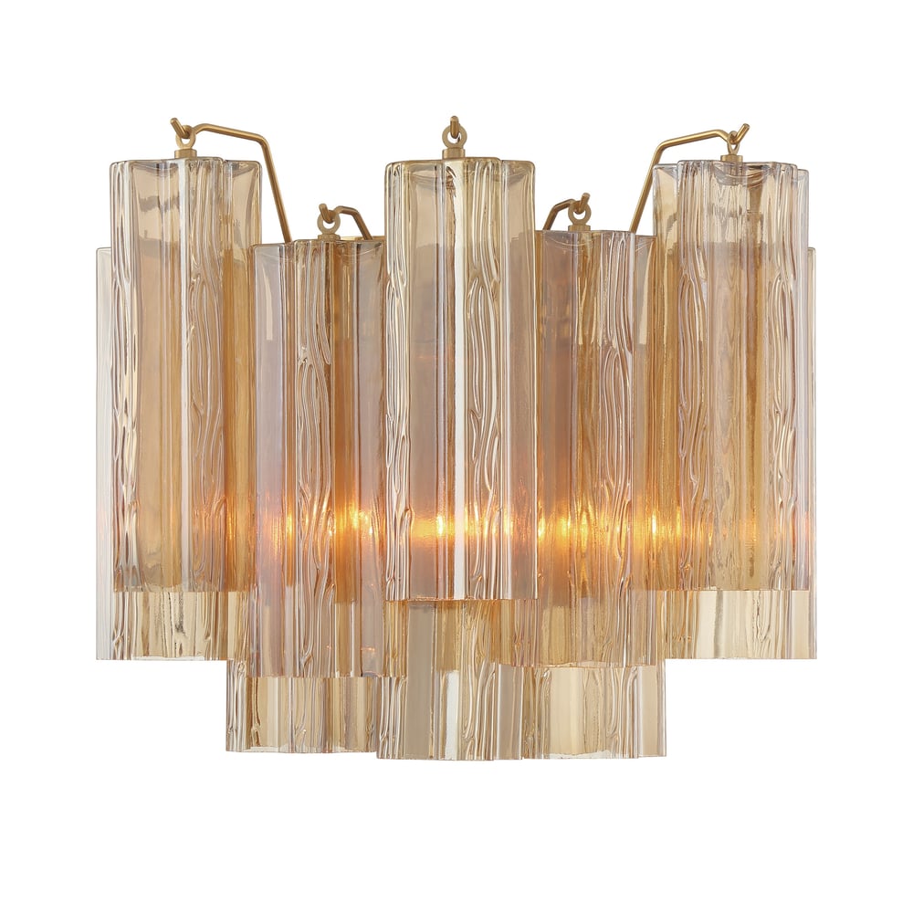 Aurora Wall Light Tronchi Glass Tube Tiered Amber Modern - Letslighting