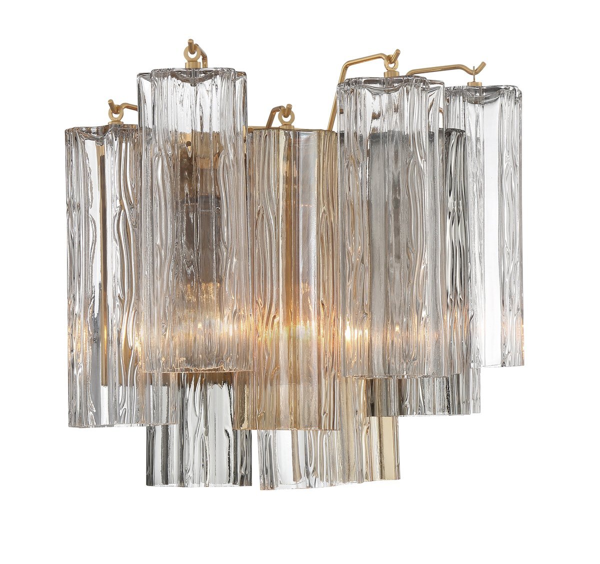 Aurora Wall Light Tronchi Glass Tube Tiered Amber Modern - Letslighting