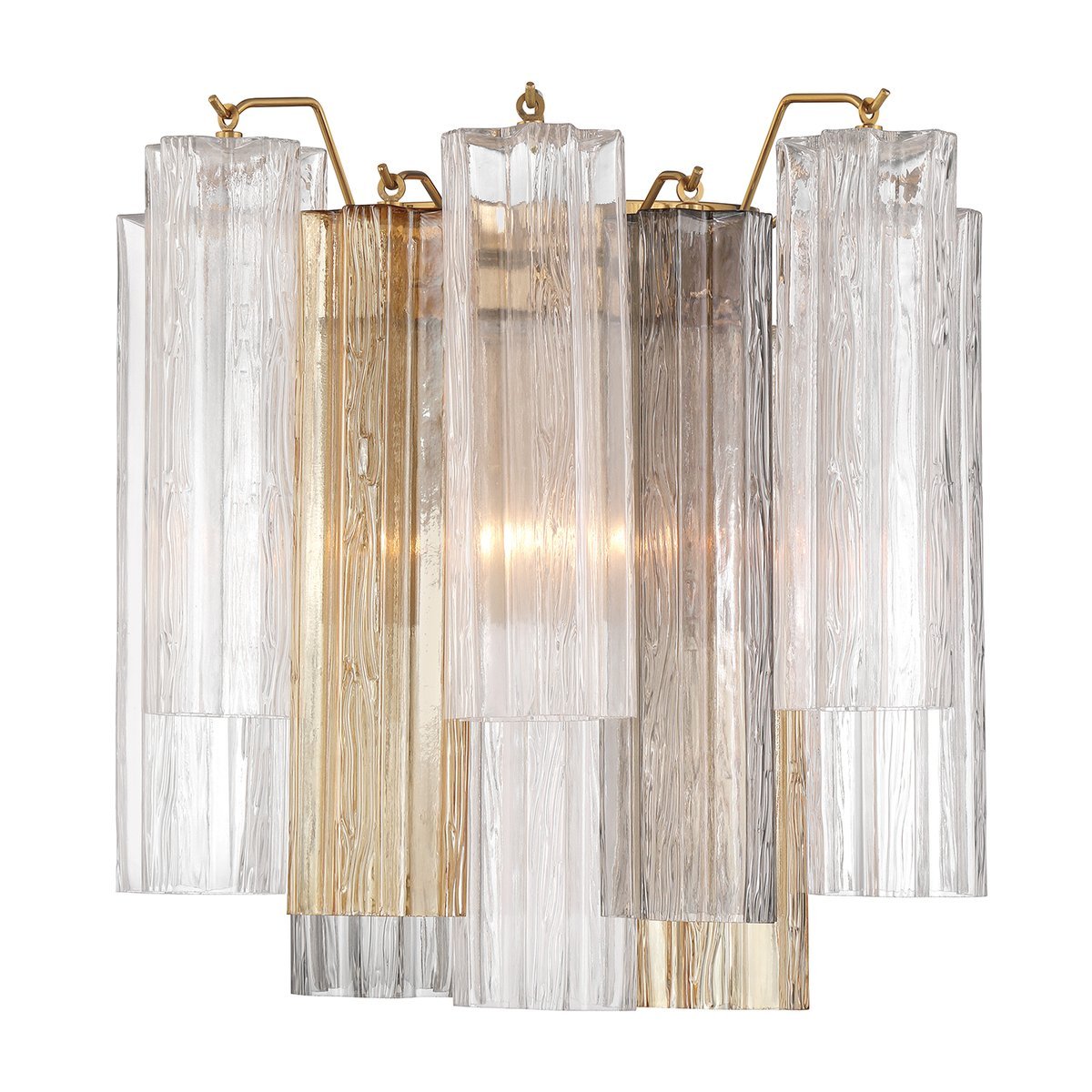 Aurora Wall Light Tronchi Glass Tube Tiered Amber Modern - Letslighting