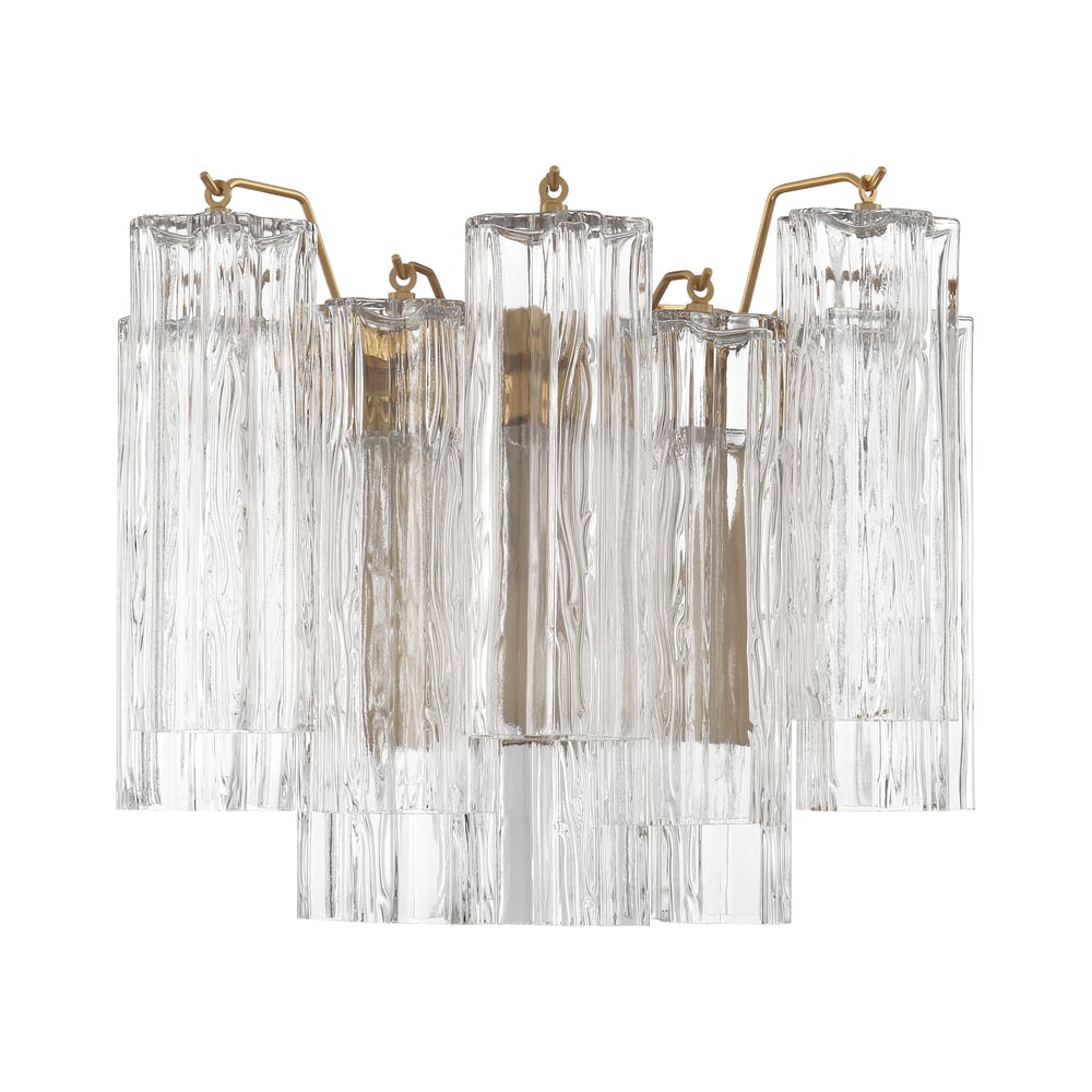 Aurora Wall Light Tronchi Glass Tube Tiered Amber Modern - Letslighting